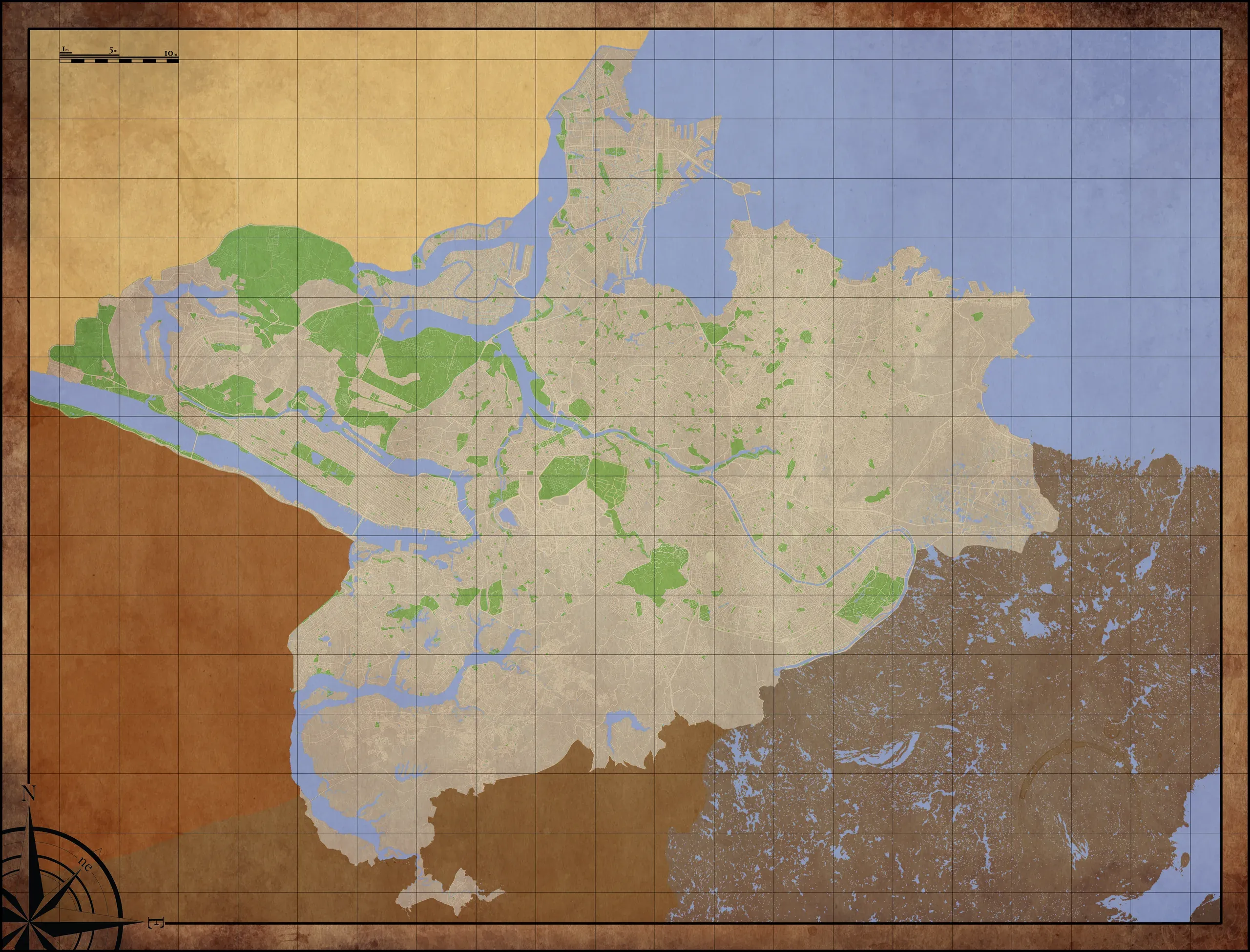City Districts Map - Unlabeled